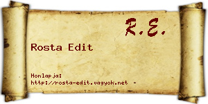 Rosta Edit névjegykártya